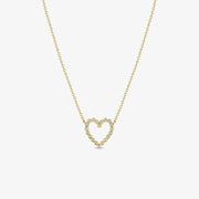 Zoe Chicco 14ct yellow gold and diamond small heart necklace