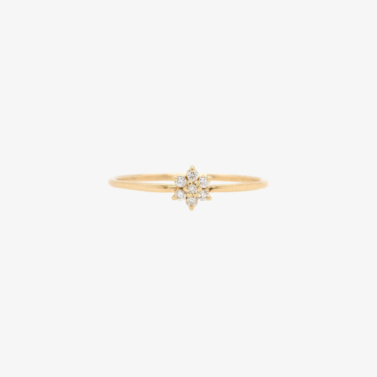 Zoe Chicco 14ct yellow gold and diamond flower ring