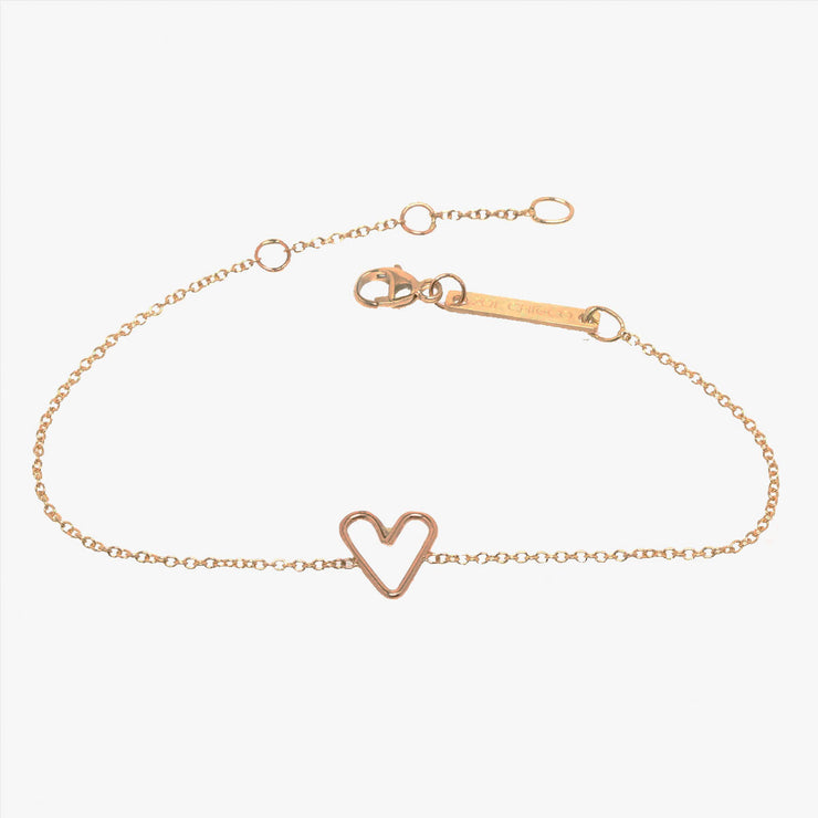 Zoe Chicco 14ct yellow gold open heart bracelet