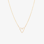 Zoe Chicco 14ct yellow gold open heart necklace