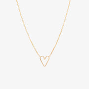 Zoe Chicco 14ct yellow gold open heart necklace