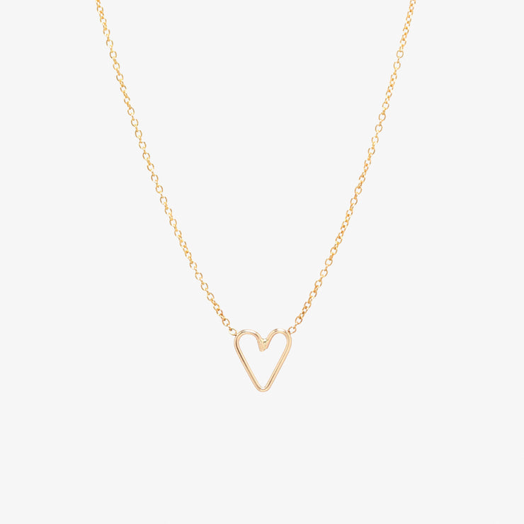 Zoe Chicco 14ct yellow gold open heart necklace