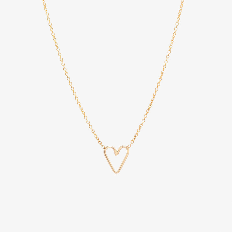 Zoe Chicco 14ct yellow gold open heart necklace