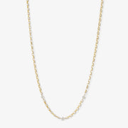 NUDE SHIMMER - 18ct gold, 3 diamond medium shimmer chain necklace