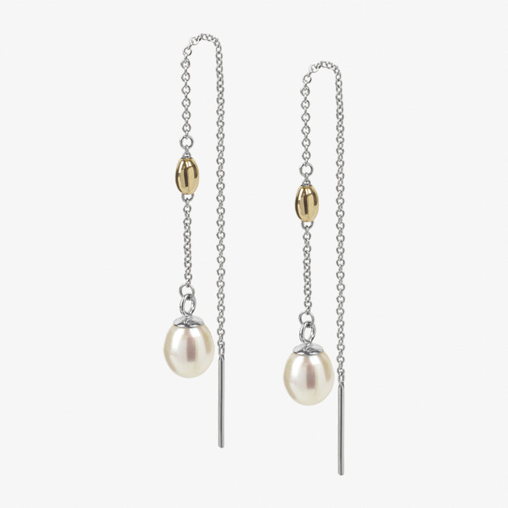 VIANNA - 18ct gold, pearl threader (pair)