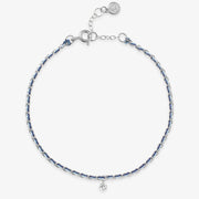 Auric - 18ct gold, 'Nurture' Blue & Turquoise woven chain diamond bracelet