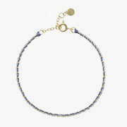Auric - 18ct gold, 'Nurture' Blue & Turquoise woven chain bracelet