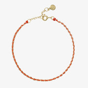 Auric - 18ct gold, 'Confidence' Coral woven chain bracelet
