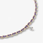 Auric - 18ct gold, 'Wisdom' Purple & Lilac woven chain diamond bracelet