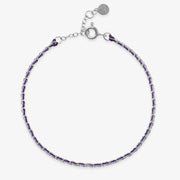 Auric - 18ct gold, 'Wisdom' Purple & Lilac woven chain bracelet