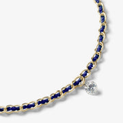 Auric - 18ct gold, 'Intuition' Navy woven chain diamond bracelet
