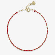 Auric - 18ct gold, 'Empowerment' Red woven chain bracelet