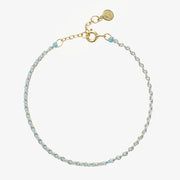 Auric - 18ct gold, 'Peace' Turquoise woven chain bracelet