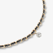 Auric - 18ct gold, Black & White woven chain diamond bracelet