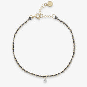 Auric - 18ct gold, Black & White woven chain diamond bracelet