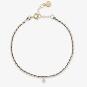 Auric - 18ct gold, Black & White woven chain diamond bracelet