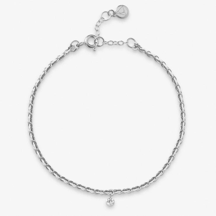 Auric - 18ct gold, Grey & white woven chain diamond bracelet