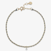 Auric - 18ct gold, Grey woven chain diamond bracelet