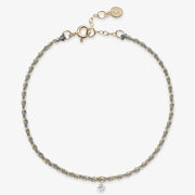 Auric - 18ct gold, Grey woven chain diamond bracelet