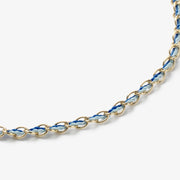 Auric - 18ct gold, 'Nurture' Blue & Turquoise woven chain necklace