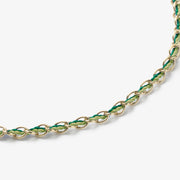 Auric - 18ct gold, 'Prosperity' Green & Jade woven chain necklace