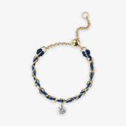 Auric - 18ct gold, 'Intuition' Navy woven chain diamond ring
