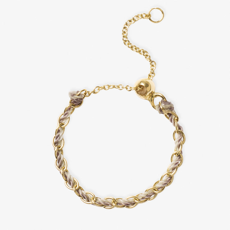 Auric - 18ct gold, White & Grey woven chain ring
