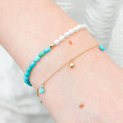The Alkemistry 18ct yellow gold turquoise and pear drop bracelet