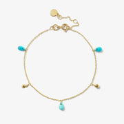 VIANNA - 18ct gold, turquoise and pear drop bracelet