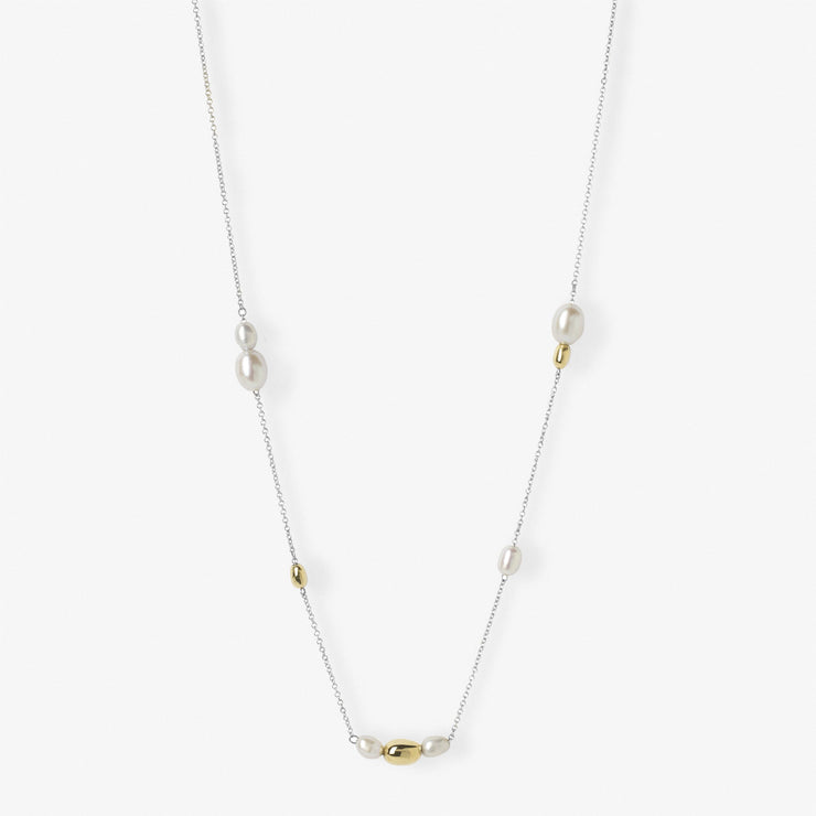 VIANNA - 18ct gold, white pearl and gold bead necklace