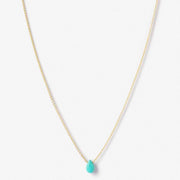 VIANNA - 18ct gold, small turquoise pear drop necklace