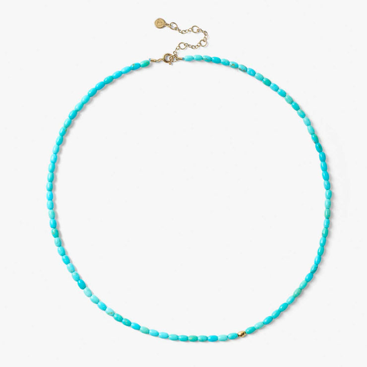 VIANNA - 18ct gold, turquoise and gold bead necklace