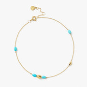 VIANNA - 18ct gold, turquoise and gold bead chain bracelet