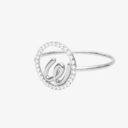 The Alkemistry 18ct white gold and pave diamond Love Letter initial ring