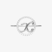 The Alkemistry 18ct white gold and pave diamond Love Letter initial ring