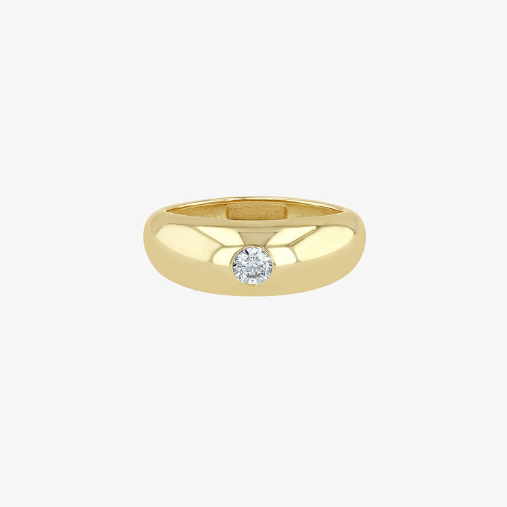 Zoe Chicco 14ct yellow gold chubby aura diamond set ring