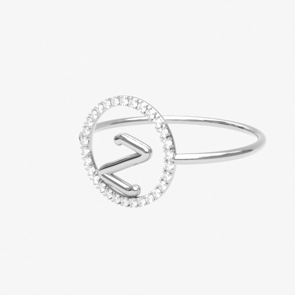 The Alkemistry 18ct white gold and pave diamond Love Letter initial ring