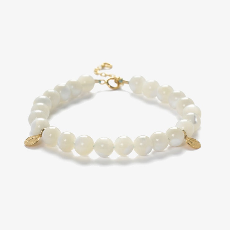 Cinta - 18ct gold, Mother of Pearl bead bracelet