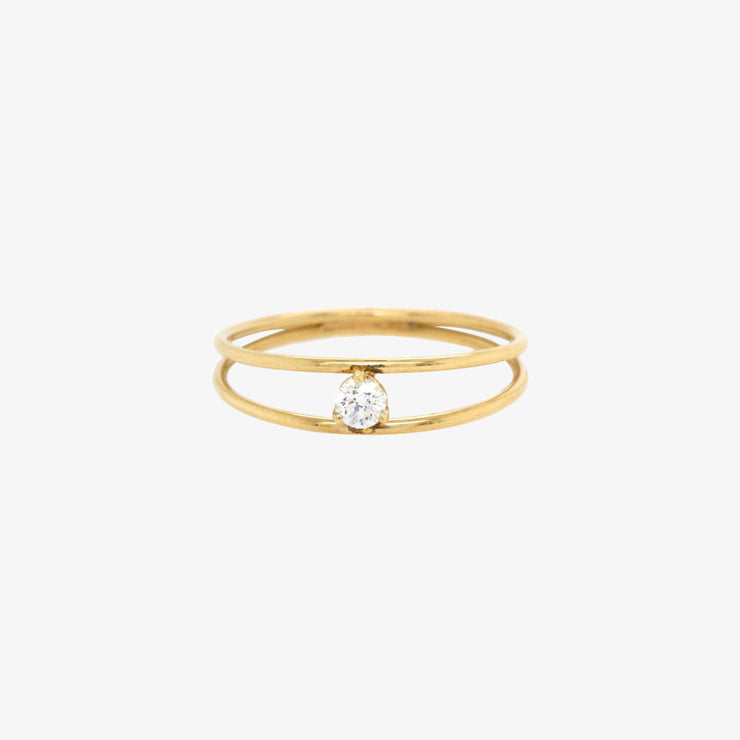 Zoe Chicco 14ct gold and diamond double band ring