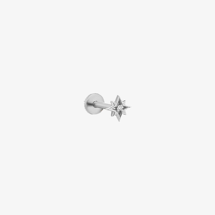 Kismet by Milka 14ct white gold and diamond starlet screw flatback (single)