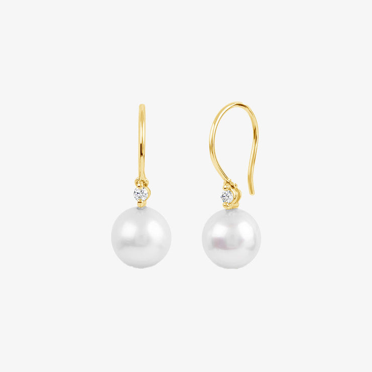 Dinny Hall 14ct yellow gold double pearl drop earrings