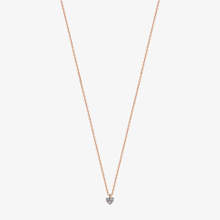 Kismet by Milka 14ct rose gold and diamond mini heart necklace