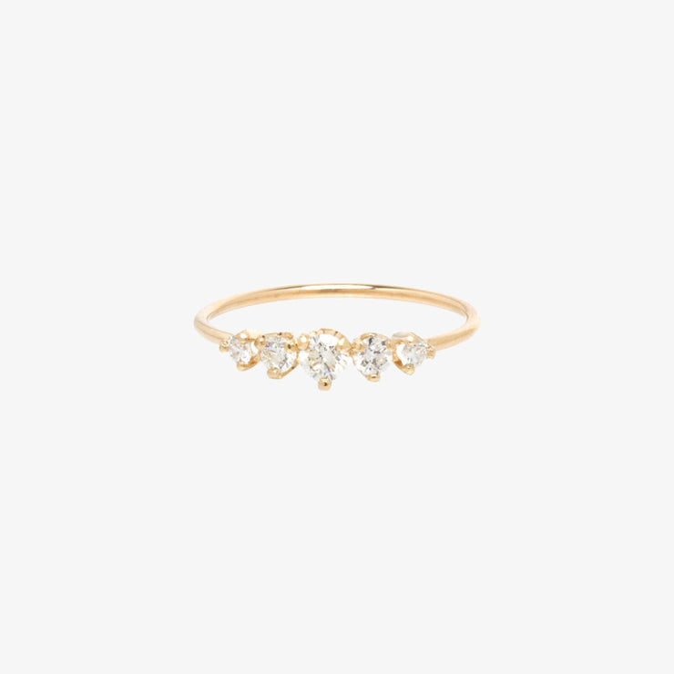 Zoe Chicco 14ct gold and five graduated diamond ring