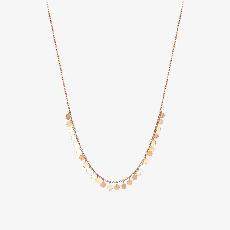 Kismet by Milka 14ct rose gold dangle discs necklace