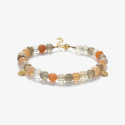 Cinta - 18ct gold, Rainbow Moonstone bead bracelet