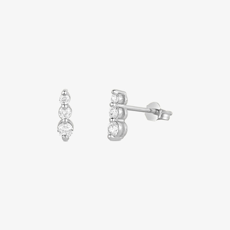 Dinny Hall 14ct white gold tapering triple studs
