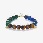 Cinta - 18ct gold, Malachite, Tiger Eye and Lapis bead bracelet