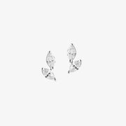 DANA REBECCA - 14CT GOLD, DIAMOND MARQUISE STUD EARRINGS (PAIR)