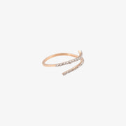 Kismet by Milka 14ct rose gold and diamond double row bar pinky ring