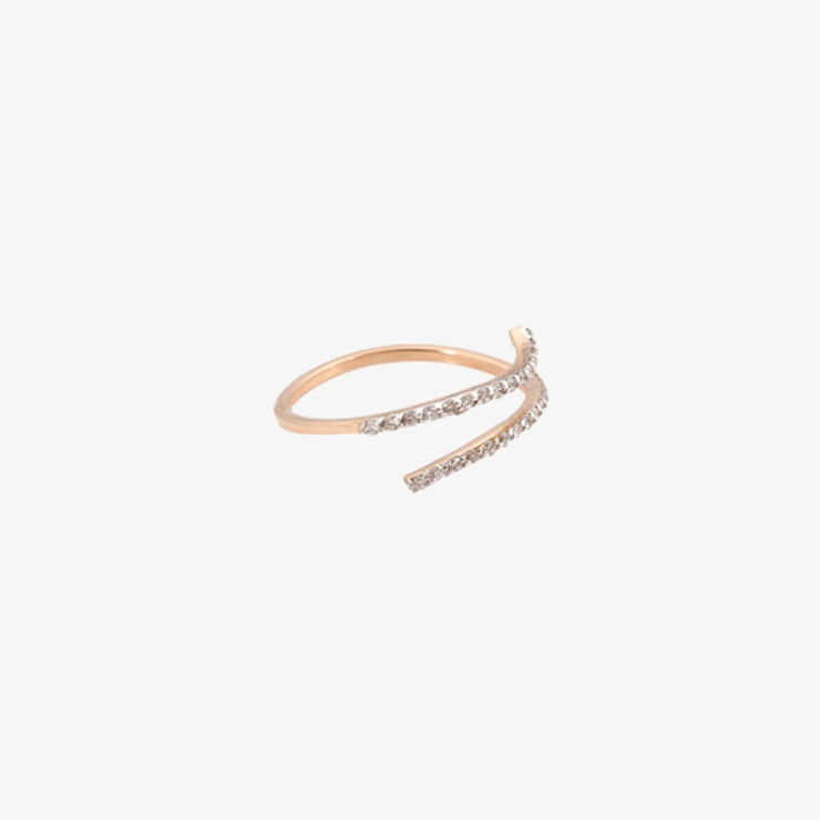 Kismet by Milka 14ct rose gold and diamond double row bar pinky ring